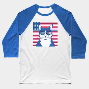 America-Cat Baseball T-Shirt